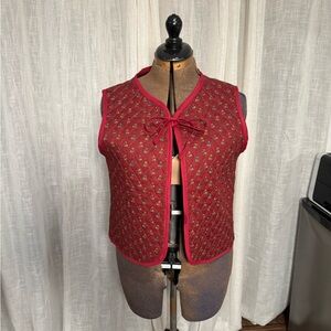 Single Tie Cottage Core Quilted Vest